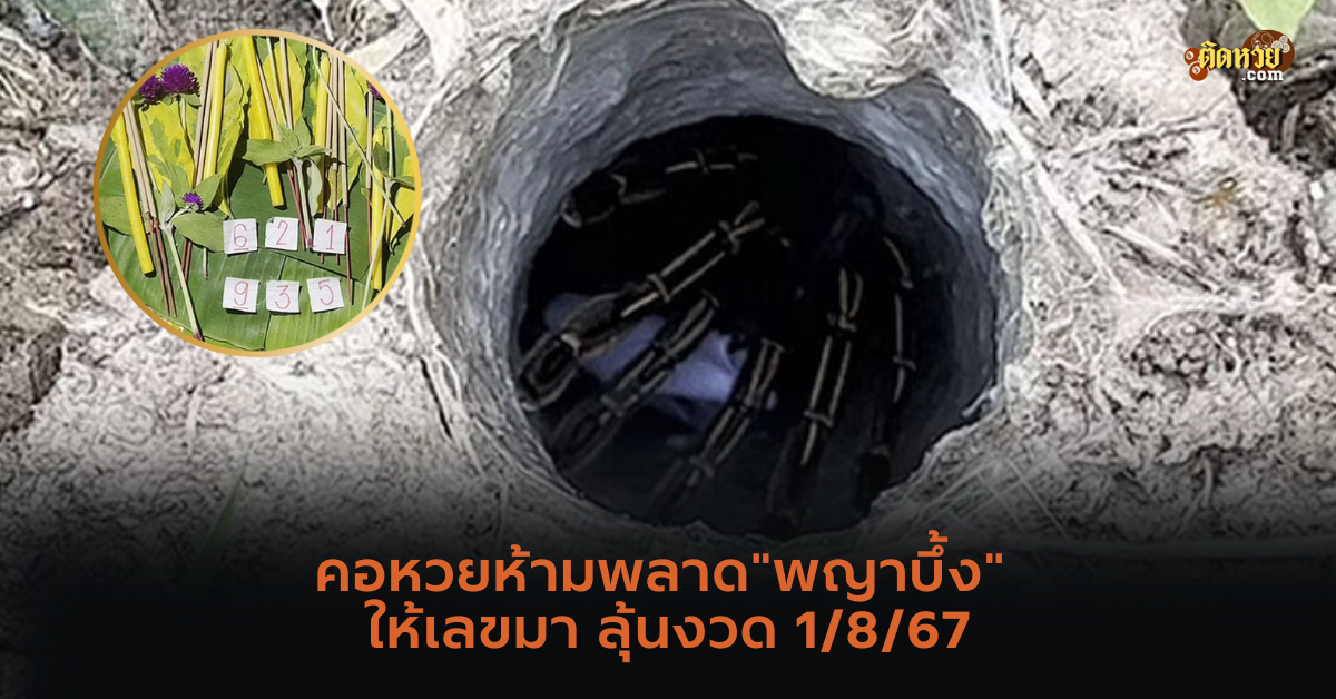 คอหวยห้ามพลาด”พญาบึ้ง” ให้เลขมา ลุ้นงวด 1/8/67