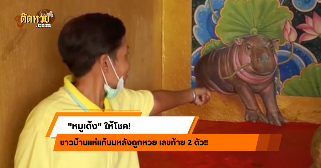 “หมูเด้ง” ให้โชค! สาวดวงเฮงแก้บนวัดสังฆาราม