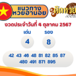 แนวทางหวยลาว “หวยลาว” วันนี้ 4/10/67